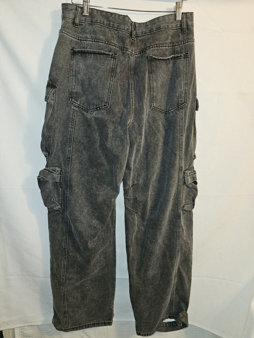 Ombre Multi Pocket Wide Leg Cargo Jeans By Micas Size XL - Picture 10 of 15
